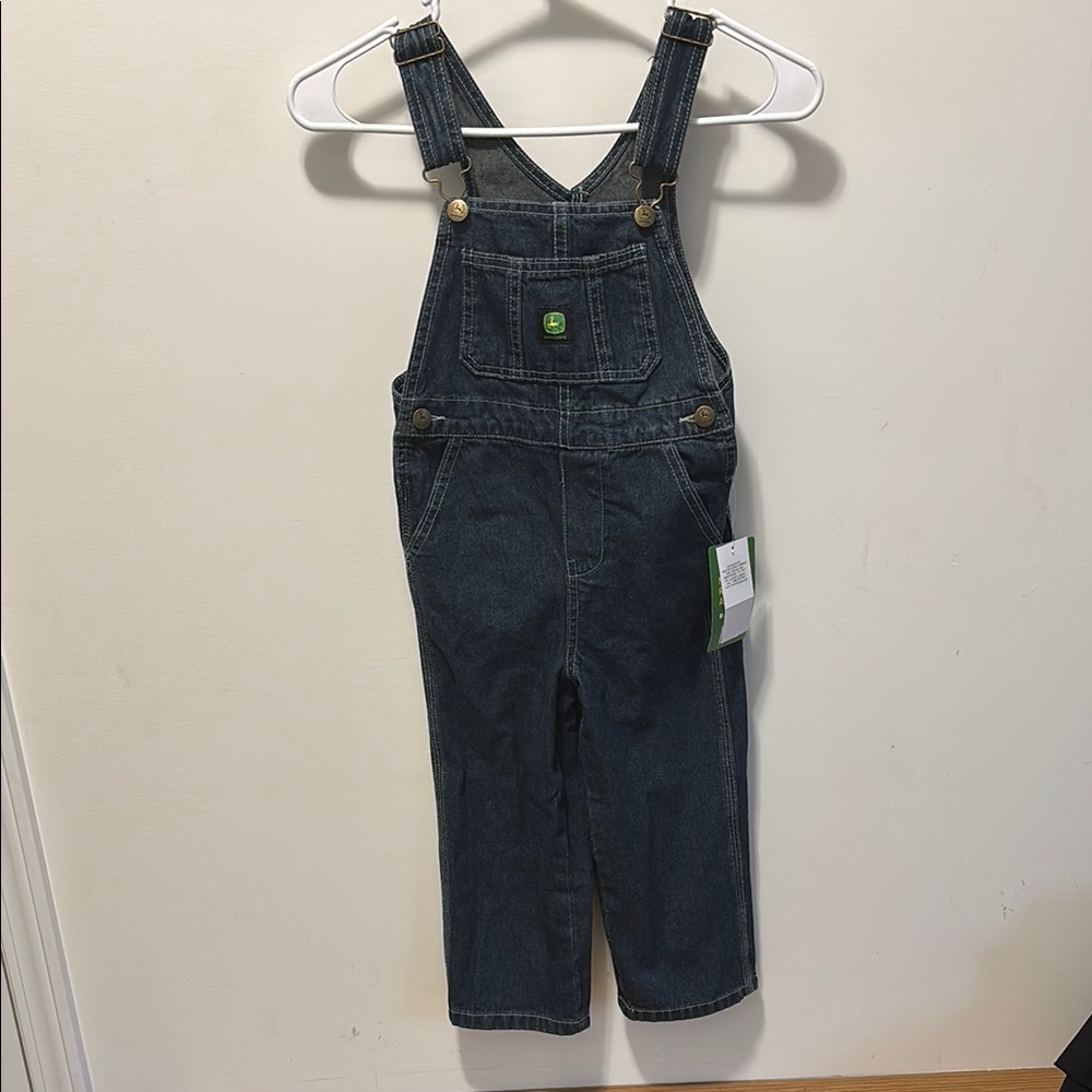 John Deere Blue Denim Overalls Classic Style Kids Size 4T